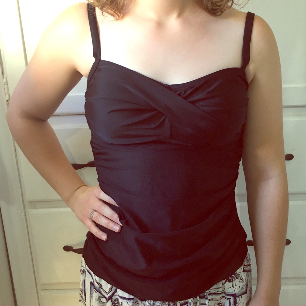 Flattering Black Tankini Top